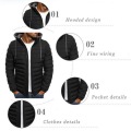 Lightweight Warm Winter Jacket Men Parkas Mens Striped Solid Zipper Pocket Trench Cotton Hoody Parkas Male 2019 Clothing