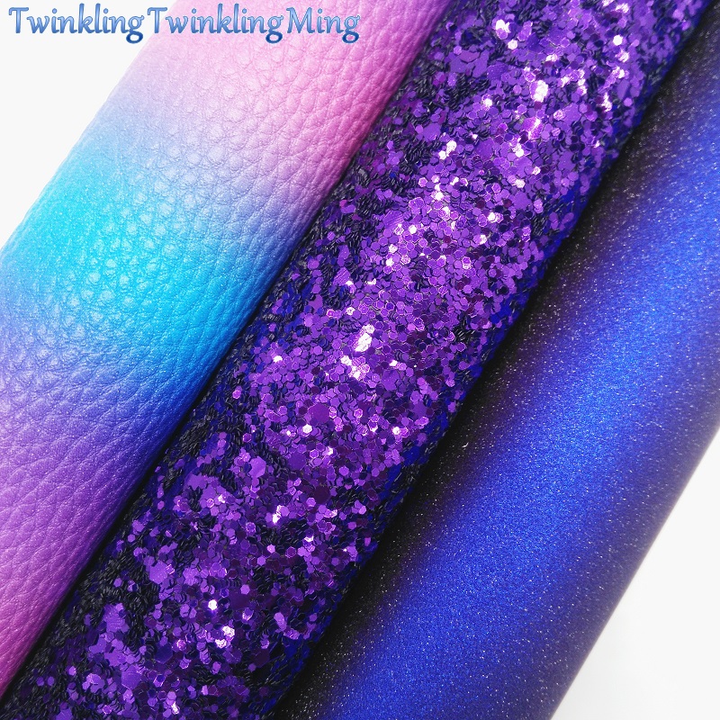 Mixed Colors Glitter Fabric, Rainbow Faux Leather Fabric, Synthetic Leather Fabric Sheets For Bow A4 8"x11" Twinkling Ming XM346
