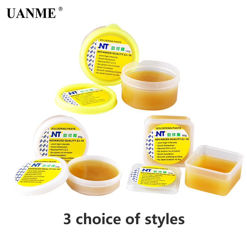 UANME NT ZJ-18 50g 80g 150g Yellow paste Advance Quality Solder Flux Soldering Paste High Intensity Free Rosin