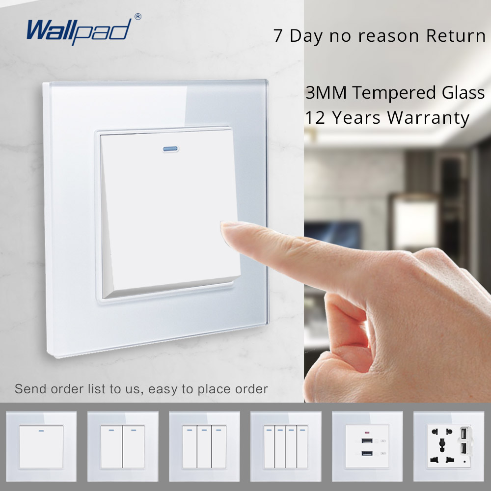 Vertical White Glass Frame Wallpad Tempered Glass 86*86mm 146*86mm 172*86mm 258*86mm 344*86mm 430*86mm Frame Only