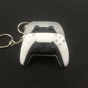 PS5 Game Controller Keychain Mini Gamepad Car Keyring Fashion Bag Pendant Cute Game Console Soft Rubber Key Chains Men Boy Gift