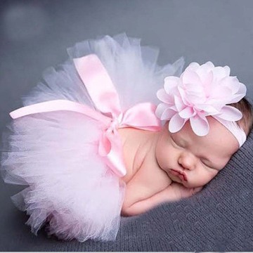 Pale Pink Baby Tutu Skirt and Headband Set Newborn Tutu Baby gown Infant Photography props Little Girl Tutu clothing TS001