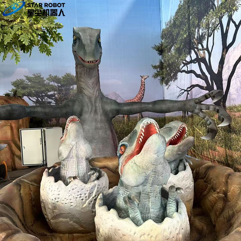 animatronic velociraptor toss game