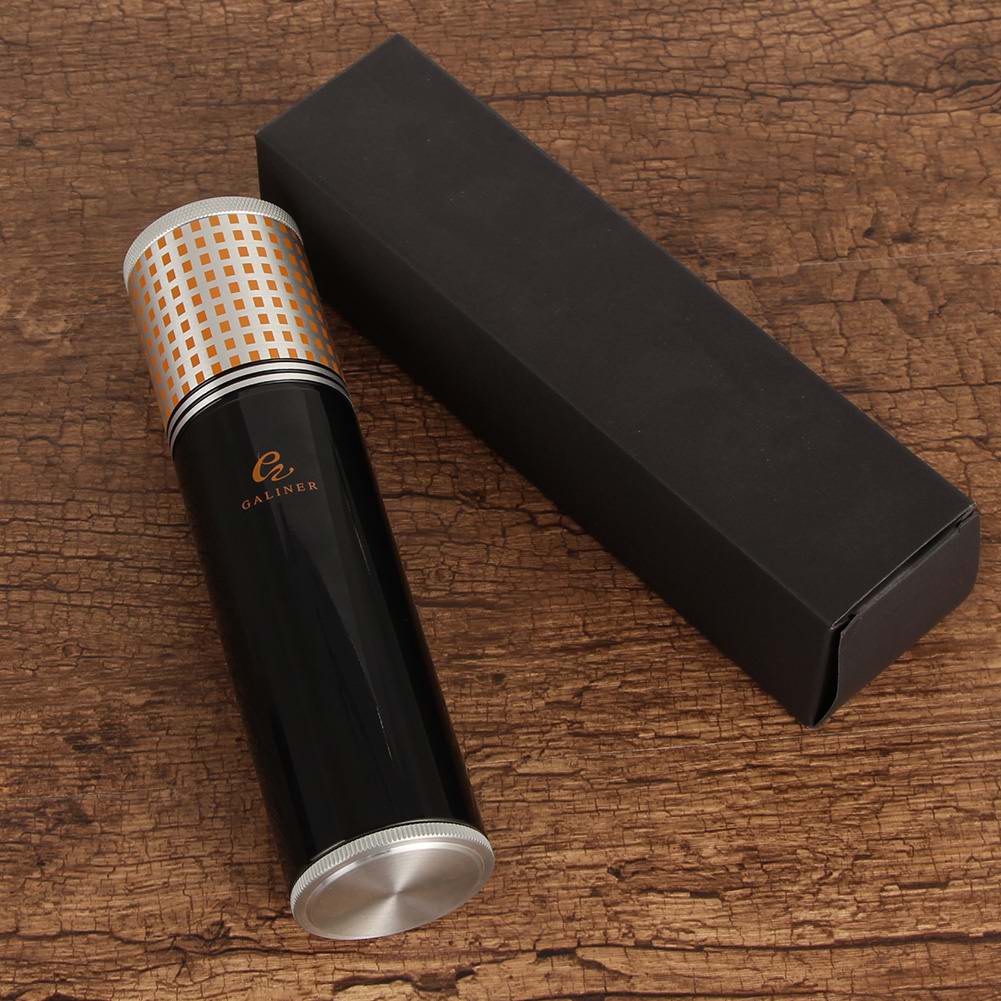 GALINER Aluminium Alloy Travel Cigar Humidor Metal Jar Cigar Tube Holder W/ Hygrometer Humidifer Cigar Accessoires Case