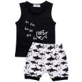 t-shirt + Shorts 2pcs suit 2017 new Summer baby girl Boys clothes cotton Sleeveless Vest letter baby boy clothing sets infant