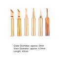 6pcs/Lot Copper Solder Iron Tip 900M-T Lead Free Soldering Welding Tools Set 6 Shapes Tips Dropship Freeshiping