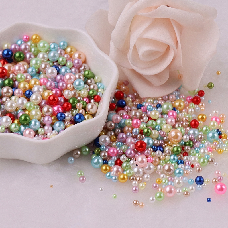 Mix Size 2-8mm No Hole Colorful Pearls Round ABS Imitation Pearl Bead Handmade DIY Necklace Bracelet Jewelry Making Accessories