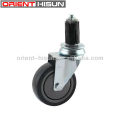 4 Inch Expanding Adapter Stem Swivel TPE Caster Wheel