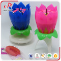 Party decorative singing birthday lotus flower candle