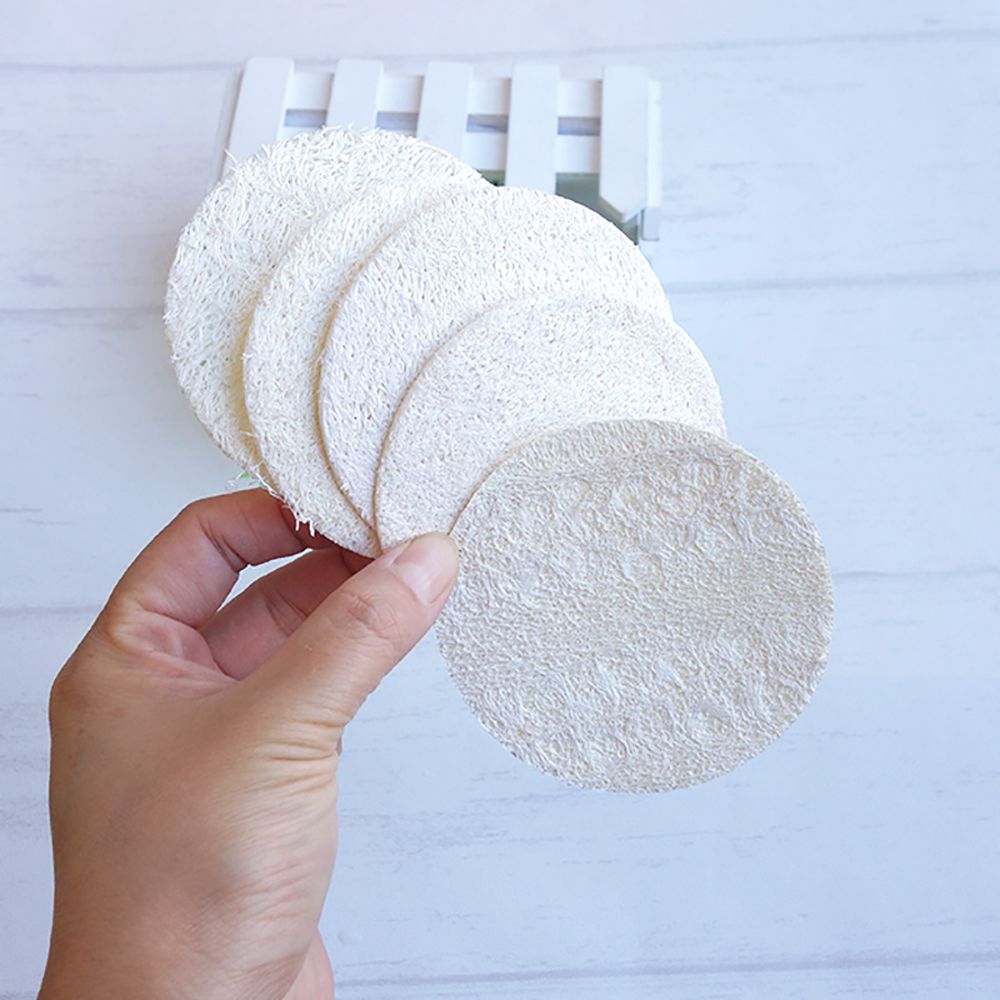 10pcs Facial Exfoliate Loofah Sponge Clean Bath Rub Slices Pad Towel Natural Loofah Cotton Pads Shower Make Up Facial Remover