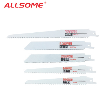 ALLSOME 5pcs Reciprocating Saw Blade Jig Saw Blades For Wood Cutting Woodworking Tools power tool accessories HT2506+