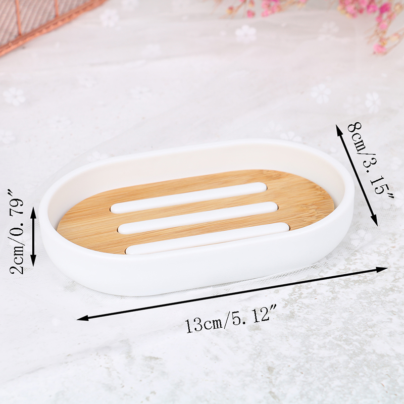 1pc Bamboo Soap Dish Wooden Soap Holder Wood Bathroom Soap Box Case Container Tray Rack Plate