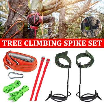 2 Gears Stainless Steel Tree Climbing Spike Set Safety Belt Adjustable Lanyard Rope Rescue Belt with/no Safety Belt