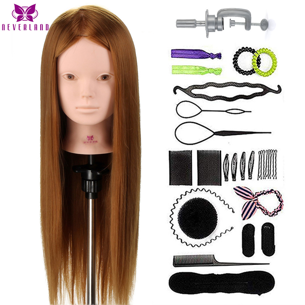 Salon 24" 50% Real Human Hair Training Head Practice Bride Hairstyle Hairdressing Doll Mannequin Head For Makeup +Comb Braid Set