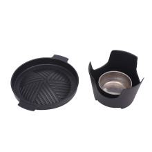 Non-Stick Korean BBQ Grills Round Pan Barbecue Grill for Outdoor Portable DIY BBQ Accessories Alcohol Grill Household BBQ Tools