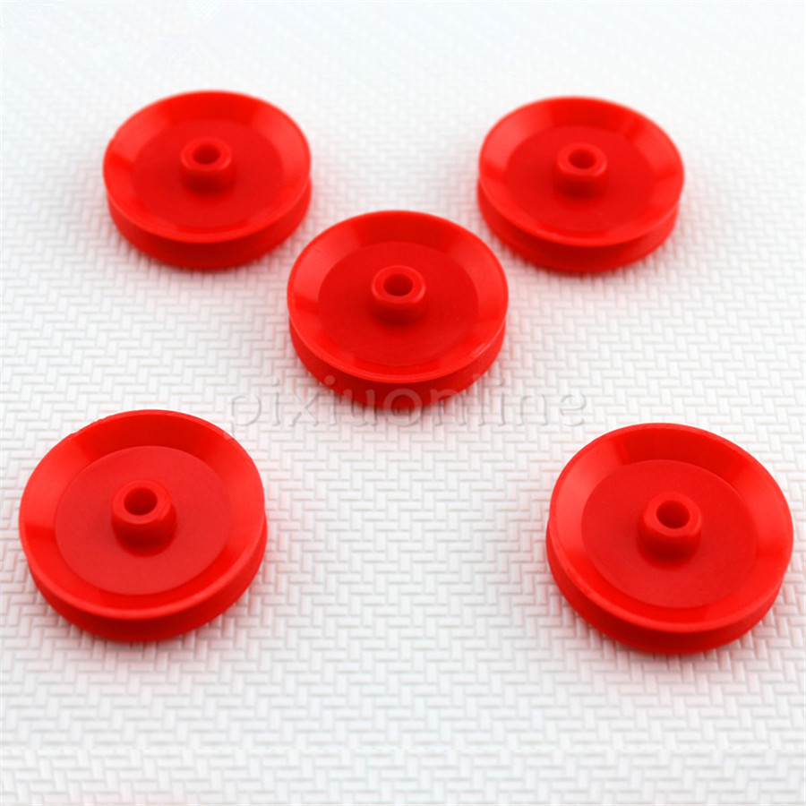 5pcs/pack J346 29mm Red ABS Belt Pulley Model Mini Belt Transmission Pulley DIY Parts Free Shipping Russia