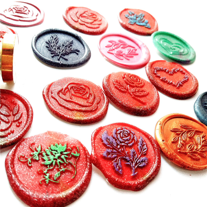 Retro Wood Stamp Plant Flower Maple Palm Ginkgo Leaves Coconut Tree Sealing Wax Seal Stamp Post Wedding Decorative Stamp