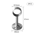 4 Pcs Shower Curtain Closet Rod Holder Pipe Flange Socket Ceiling Mount Bracket Stainless Steel GQ999