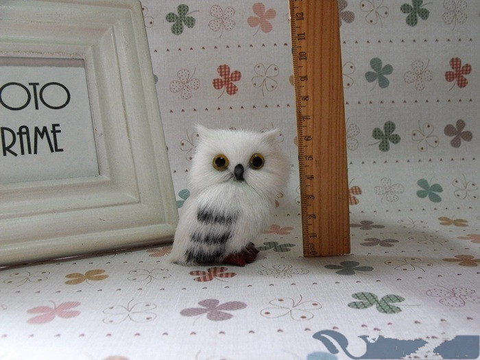 Simulation Animal Brown And White Fox Toy polyethylene & furs handicraft house Decoration prop Owl emulation doll gift