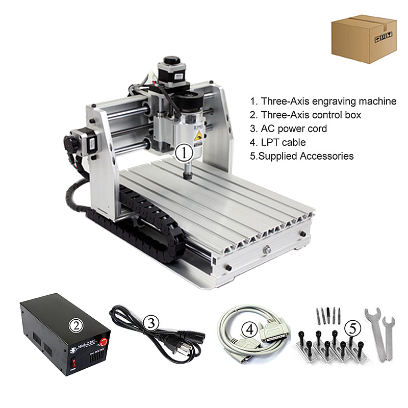 DIY Mini cnc router 2520T wood engraver PCB carving metal engraving machine with aluminum alloy