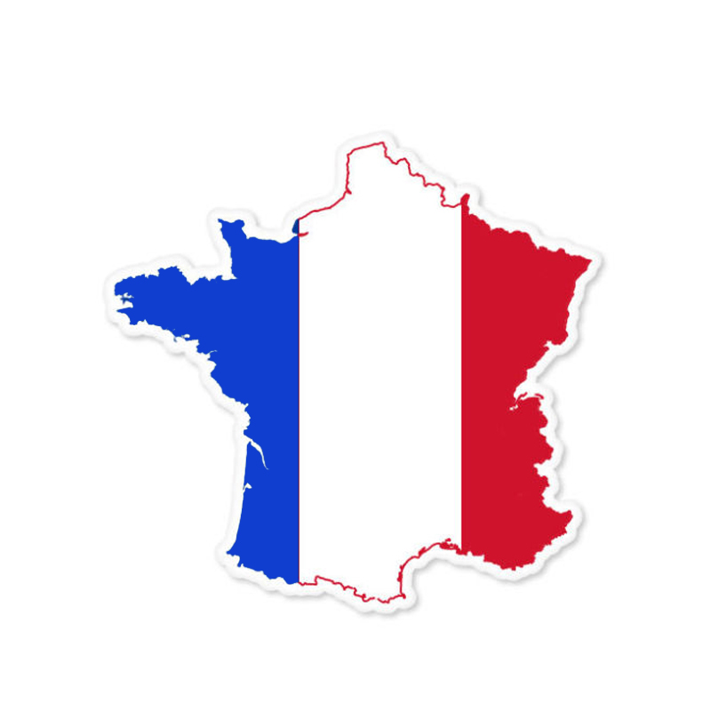 YJZT 11.1CM*10.7CM France Map Flag Car Sticker Accessories Window Decal 6-0809