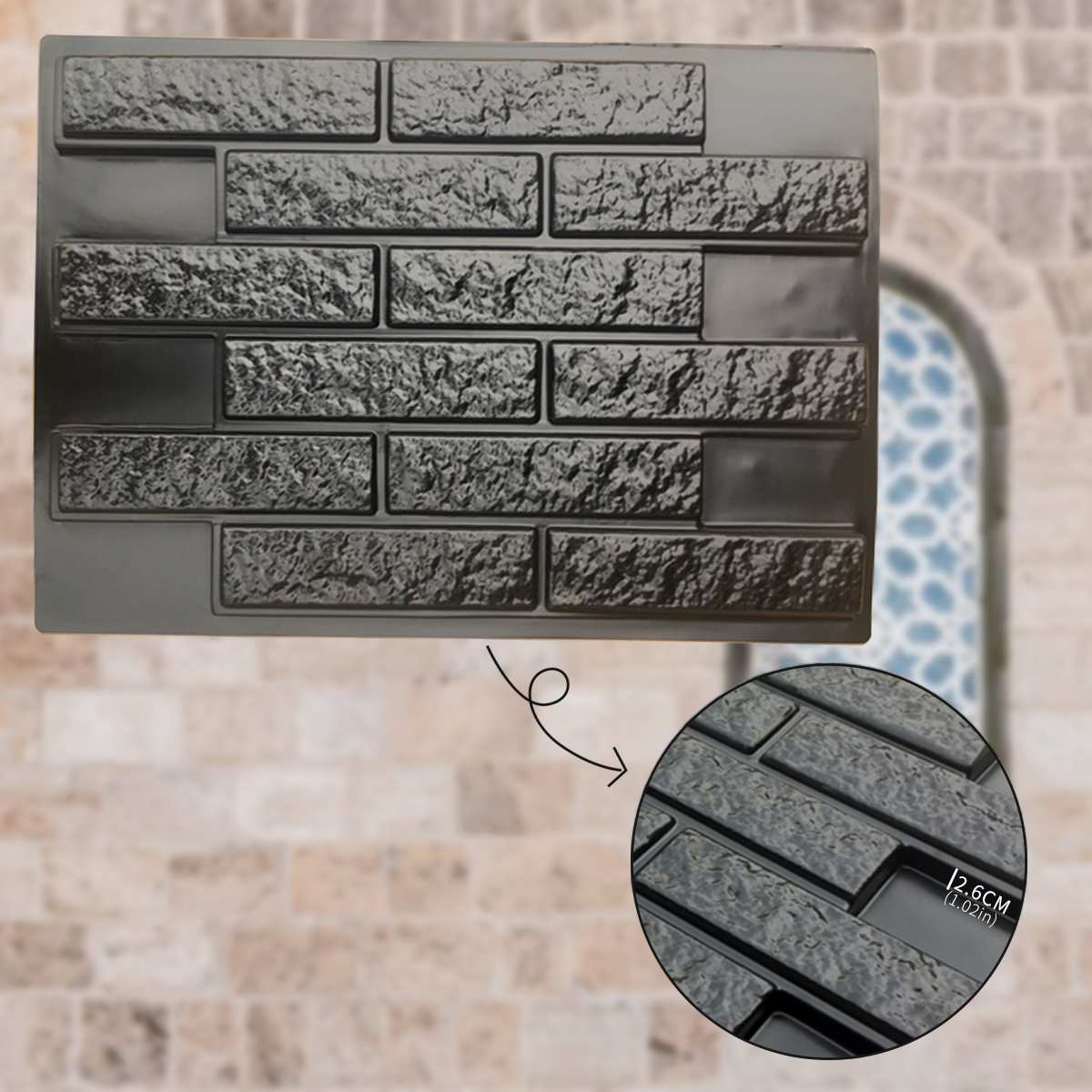 Stone Decorative Concrete Mold Cement Reusable Brick Mold Imprint Texture Stamp Mat Rubber Molds Garden House Decor Texture Wall