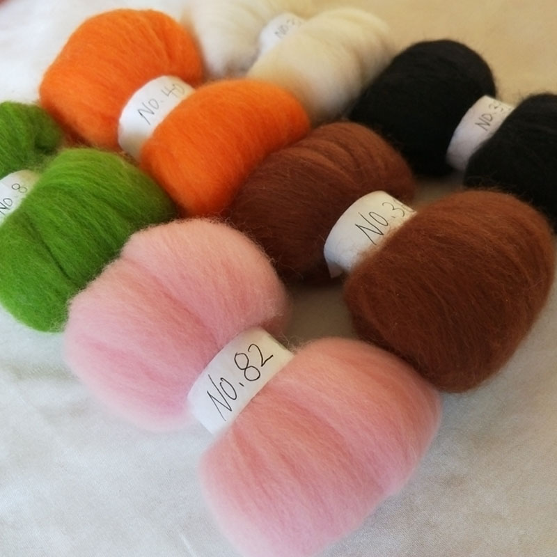 WFPFBEC wool for felting merino wool fiber 20g/color 6colors total 120g NO.2