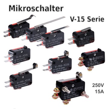 V-151-1C25/V-152-1C25/V-153-1C25/V-154-1C25/V-155-1C25/V-156-1C25/V-15-1C25/V-15-1B5 Momentary Micro Limit Switch