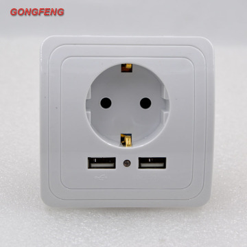 NEW 86 Type Wall Socket with Double USB German Standard European standard socket panel Bracket Special Wholesale