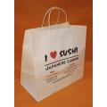 Custom White Kraft Handle Shopping Bag