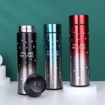 Gradient Star Stainless Steel Thermos Temperature Display Smart Water Bottle Vacuum Flasks Thermoses Coffee Cup Christmas Gifts