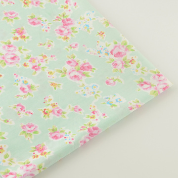 100% Cotton Fabric Twill Light Green Floral Designs Scrapbooking Decoration Tela Quilting Patchwork Bedding Cloth Home Textile