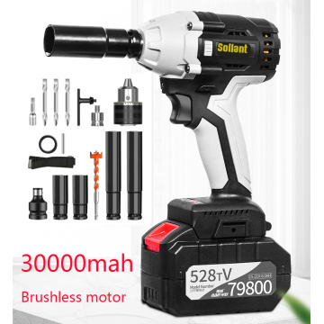 Sollant 30000mah Electric Impact Wrench Corded 1/2-Inch , 980N.m Max Torque, 3800rpm speed Impact nut wrench power tools