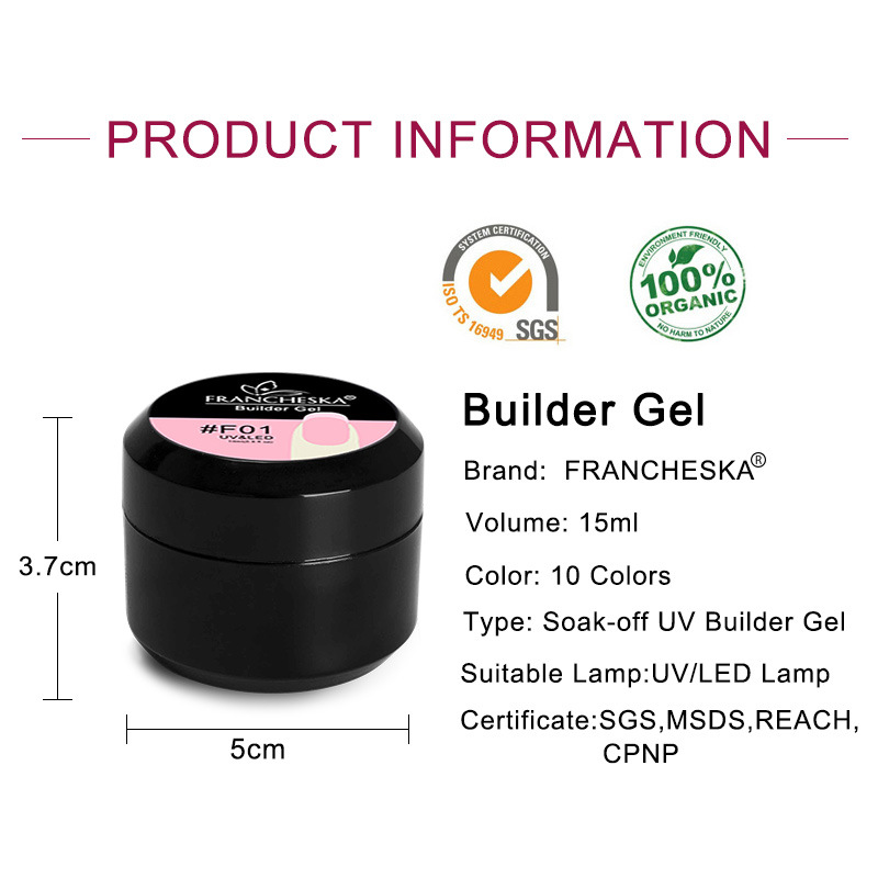 Francheska 15ml UV Nail Gel Nail Extension Builder Gel