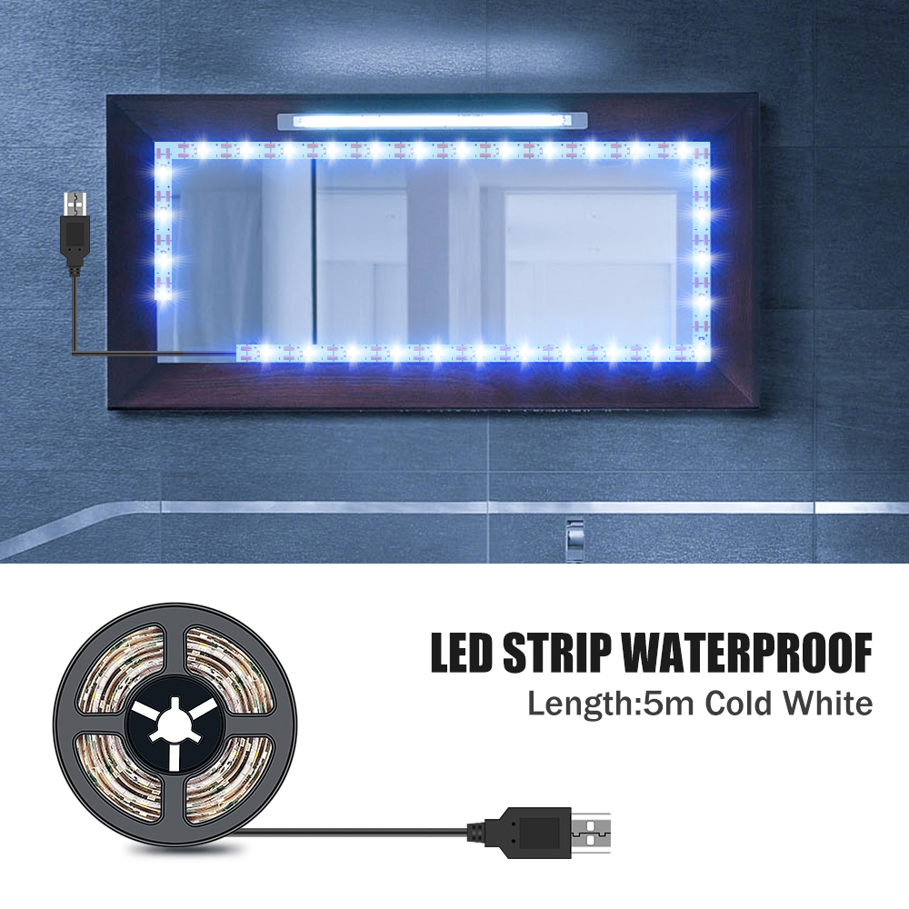 LED Dressing Table Cosmetic Lamp USB Makeup Vanity Mirror Light LED 5V Waterproof 0.5 1 2 3 4 5 M USB Hollywood Decoration Lamp