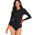 New Plus size Diving One Piece Swimsuit Long Sleeve Solid Women Swimwear Bathing Suit Rash Guard Surfing Swimming Suit Rashguard