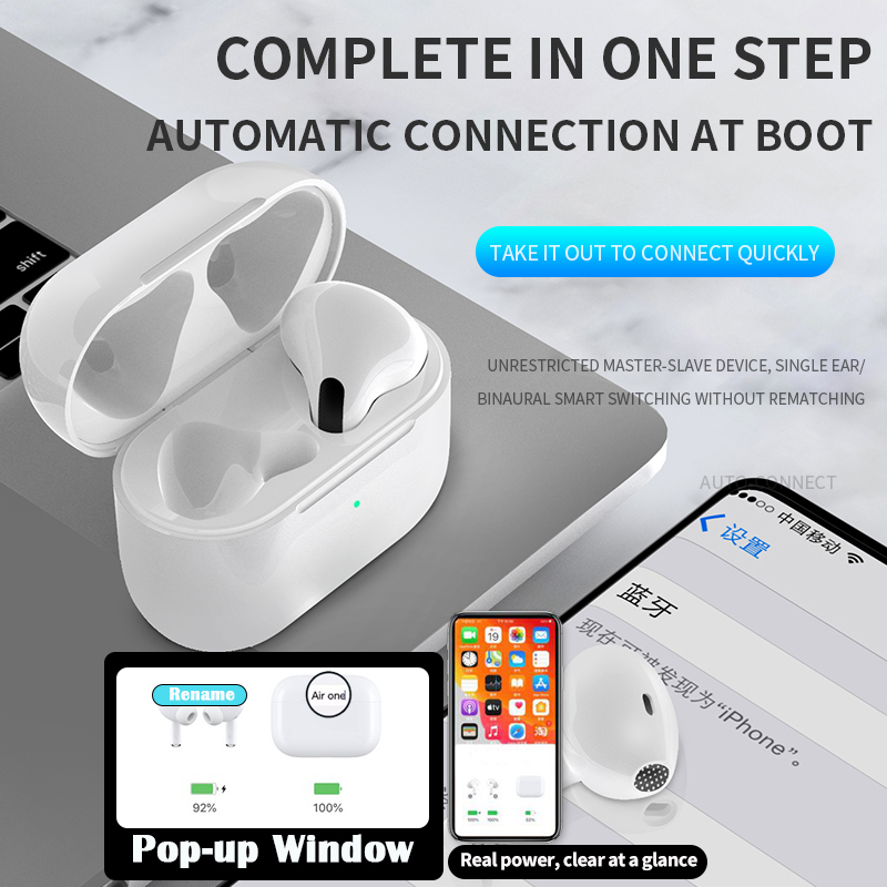 Mini Pro 4 TWS Wireless Bluetooth Earphones Headphones Hi-Fi Sports Gaming In-Ear Stereo Mic Earbuds Headsets For IOS Android