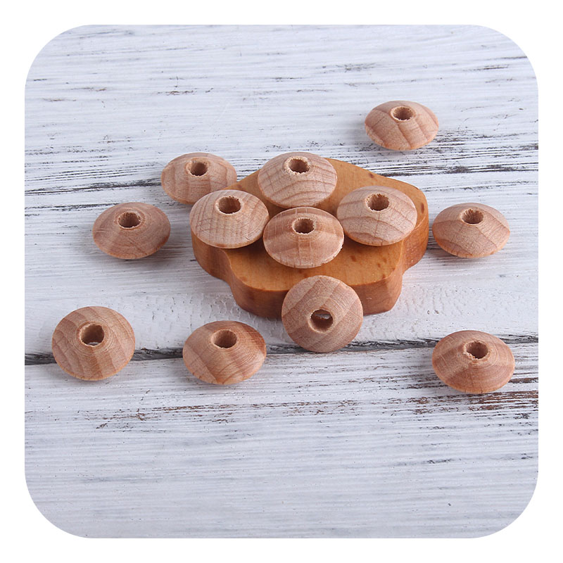 1000Pcs Abacus Beads Baby Wooden Teether Natural Lentil Beads Beech Balls Perle DIY Teething Necklace Nursing Toy