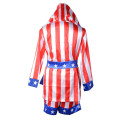 Children boy red black Rocky Balboa boxer costume clothes with shorts Movie Boxing Robe Costume for kid