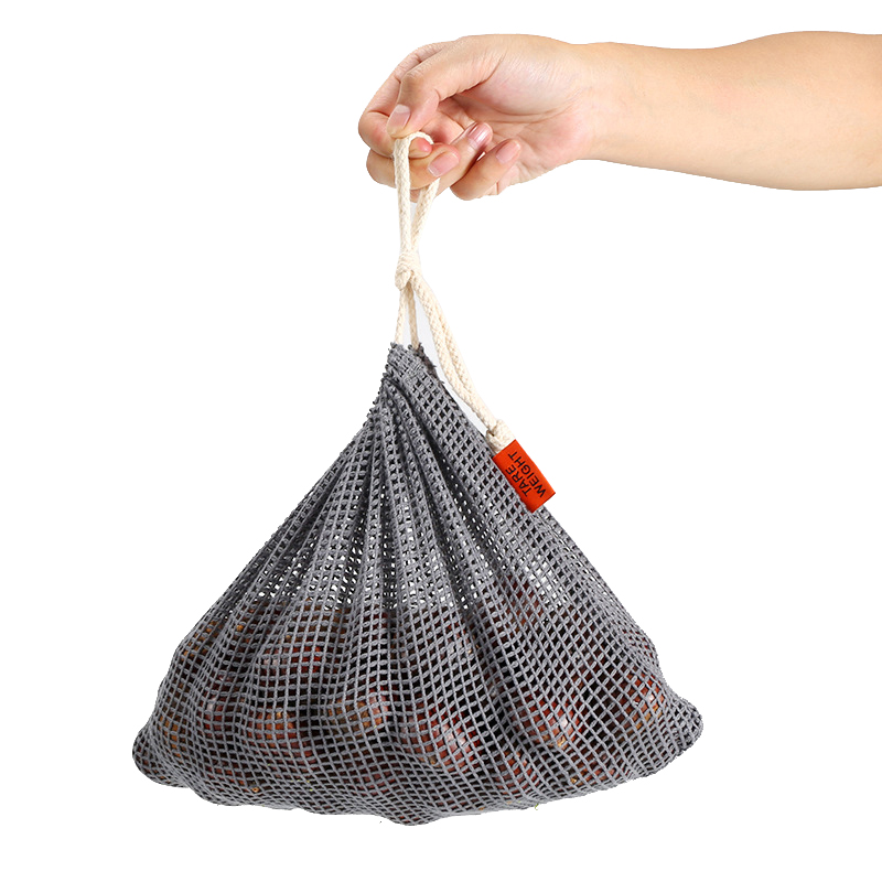 Durable Grocery Bags For Kitchen Provision Mesh Pouch Bag Market String Net Shopping Bags Vegetables Fruit Bag Black S/M/L