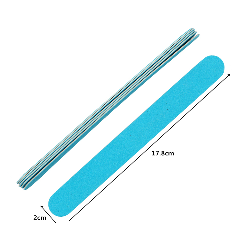 10PCS Blue Disposable Wooden Nail File Manicure Sandpaper Polishing Professional Nail Files 180/240 Thin Nail Art Manicure Tool