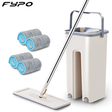 Magic Quickly Cleaning Mops with Bucket Floors Squeeze Flat Mop Home Kitchen Floor Cleaner House Cleaning Tools