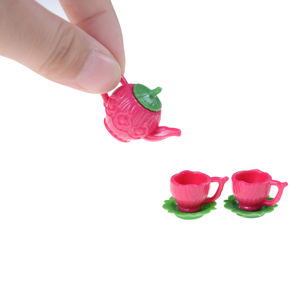 3pcs Kitchen Mini Cute Tea Pot Cup Plate Set Pretend Play Girl For Doll Accessiores Dollhouse Decor Classic Toy