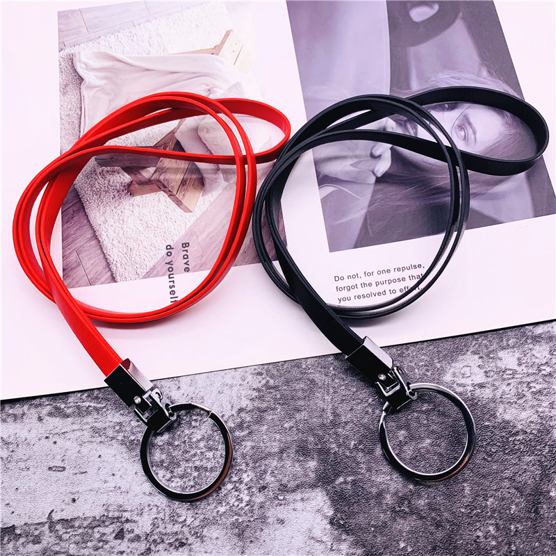 Mobile Phone Accessories For Mobile Phones Spare Parts Phone PU Lanyard Neck Strap Keychain Lanyard For Keys Key Chain Strap