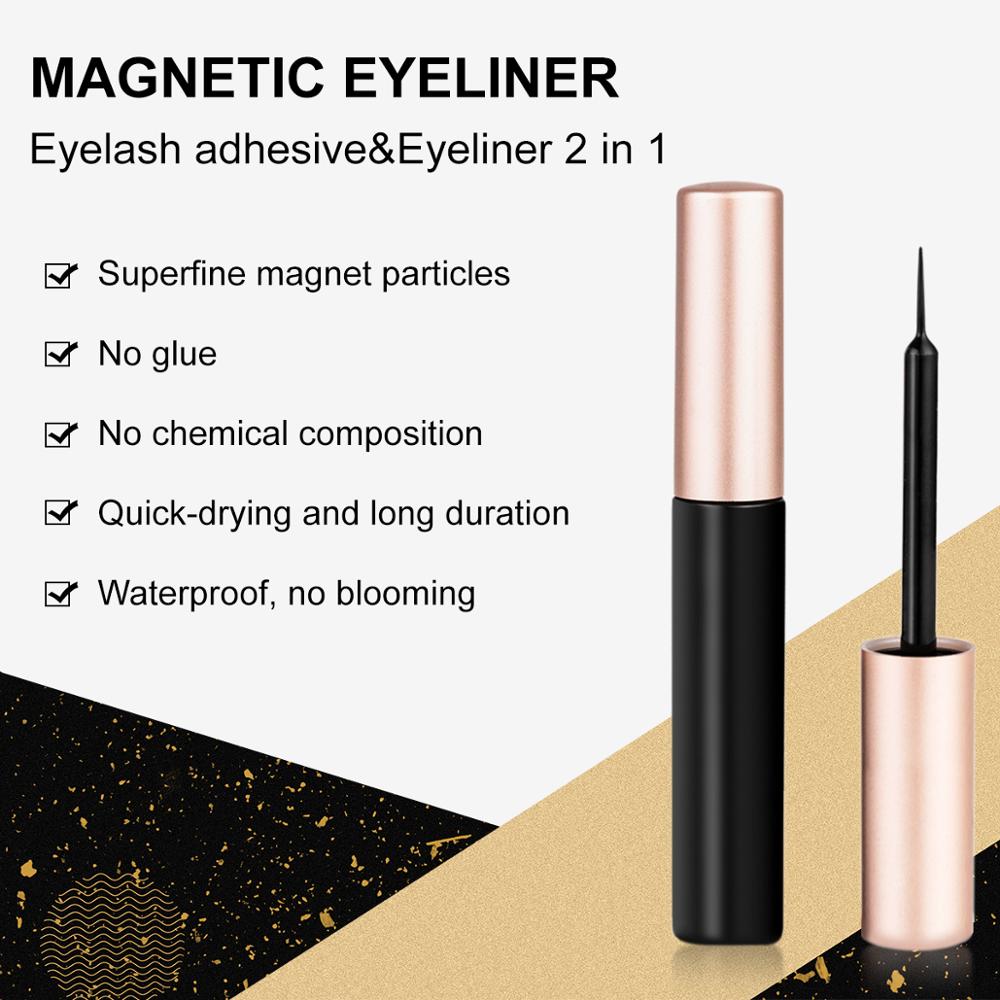 2/4 Pairs Magnetic Eyelashes Eyeliner 5 Magnet Natural Short Magnetic False Lashes Set Magnetic Eyeliner Tweezer Makeup Tool