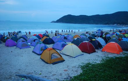 Pop up beach tent sun enjoy beach scene