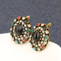 Bohemian Jewelry Vintage Colorful Resin Crystal Earrings For Women Turkish Big Gold Stud Earings Fashion Jewelry Accessories