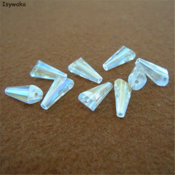 Sale White AB Color 50pcs 6X12MM Tower Shape Austria Crystal Beads Glass Beads Loose Spacer Bead For DIY Jewelry Making