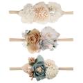 Peral Baby Floral Headbands For Girls Handmade Flower Bundle Nylon Elastic Hair Band Hairband Headdress Newborn Hair Accessories