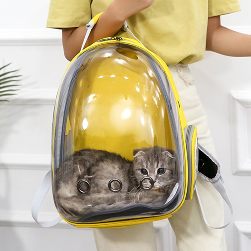 Portable Dog Cat Carrier Bag Breathable Space Capsule Astronaut Travel Bag Transparent Outdoor Small Pet Backpack For Cats Dogs